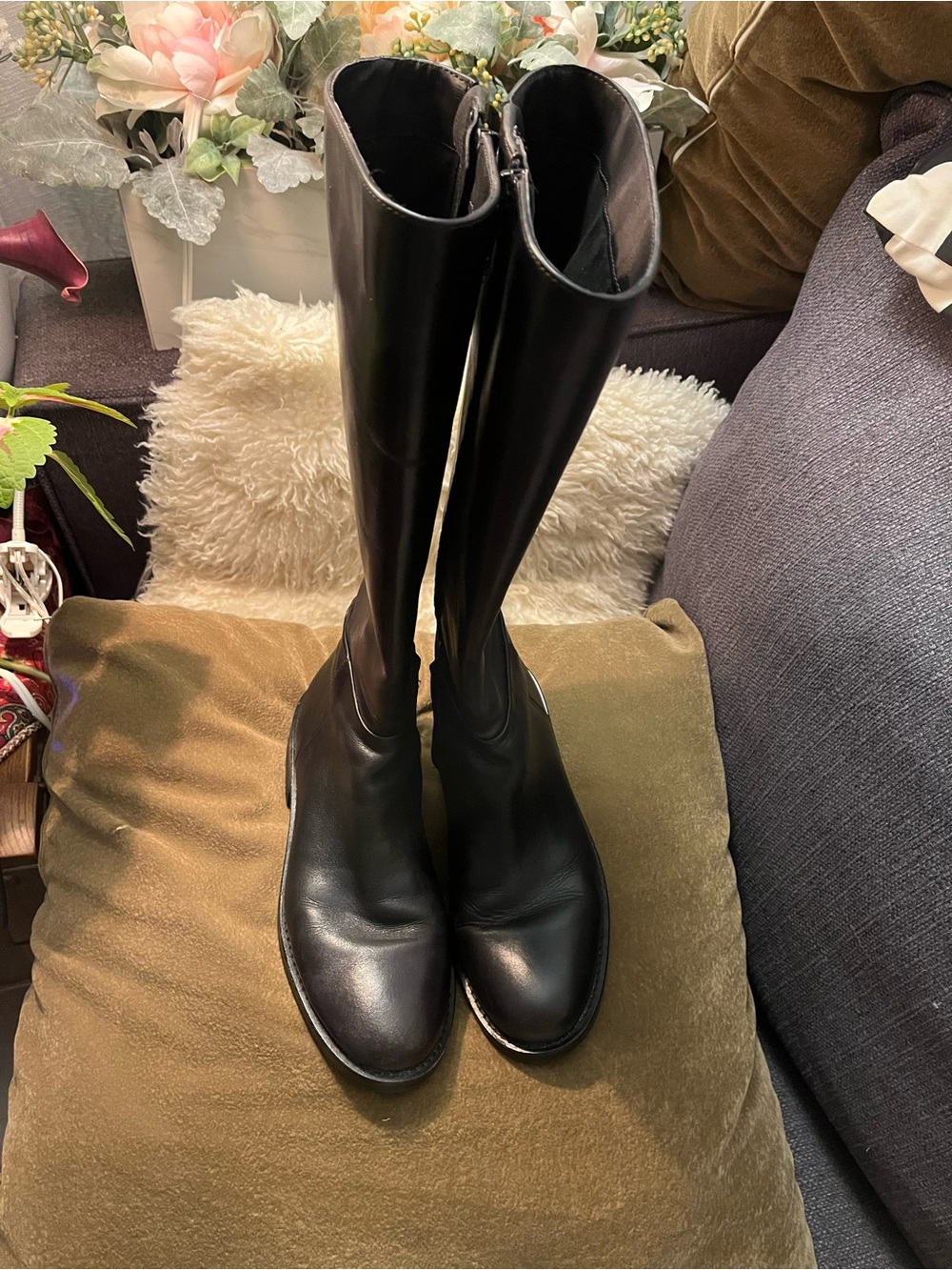 Classic Tall Black Leather Women's Riding Boots